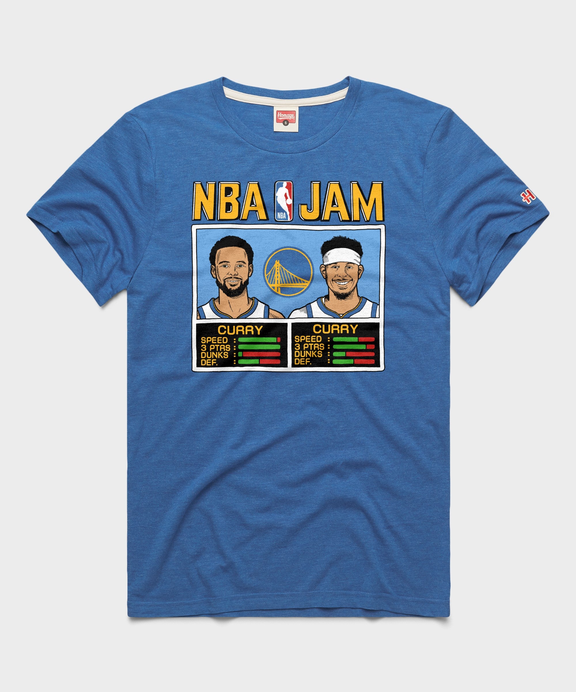 Stephen Curry & Seth Curry Warriors Homage NBA Jam Tri-Blend T-Shirt